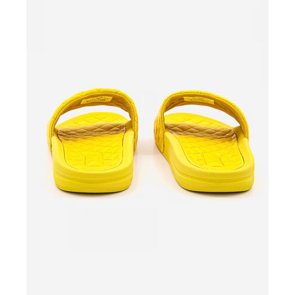 New men’s APL Lusso leather slides sandals racing yellow size 10 - Picture 2 of 7